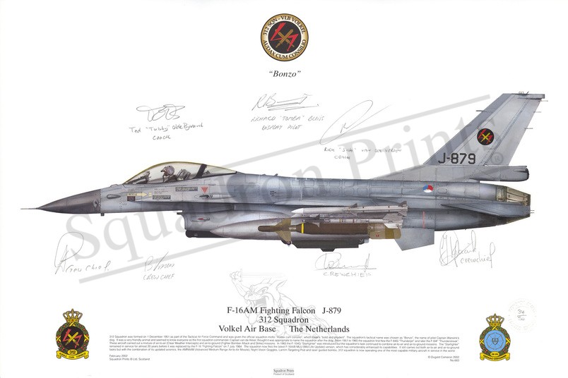 SALE F-16AM Fighting Falcon Signed Display Print