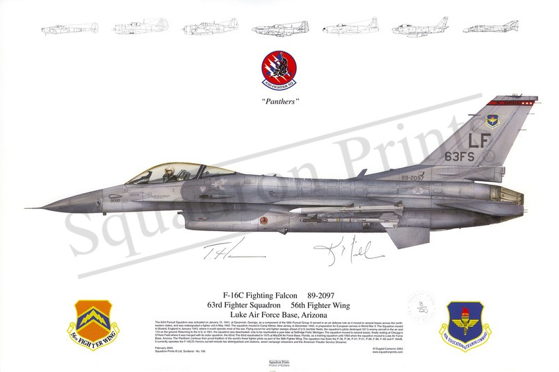 SALE F-16C Fighting Falcon Signed Print
