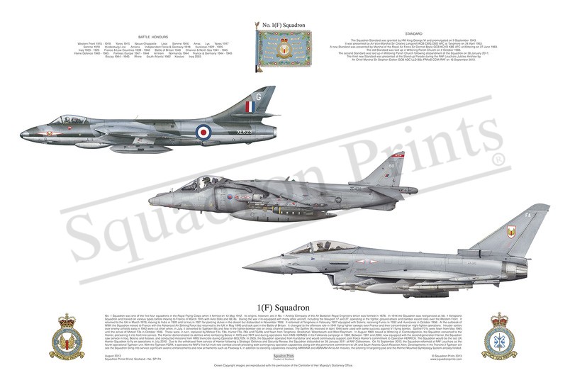 1(F) Squadron Triple Print Hunter Harrier Typhoon 1(F) Squadron Triple Print Hunter Harrier Typhoon