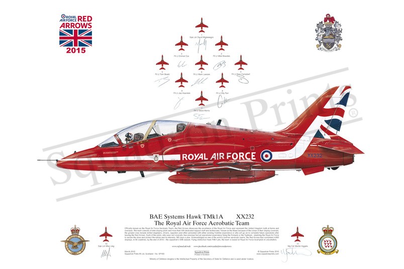 Red Arrows Crossed Hawks & Diamond 9 'The Best Of British' RAF Embroidered Patch 