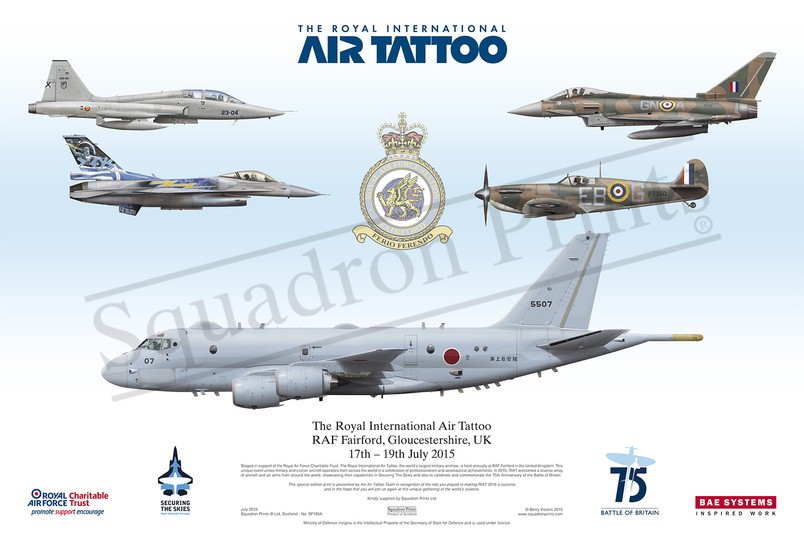 SALE RIAT 2015 Print F-5, F-16, Typhoon, Spitfire, P-1