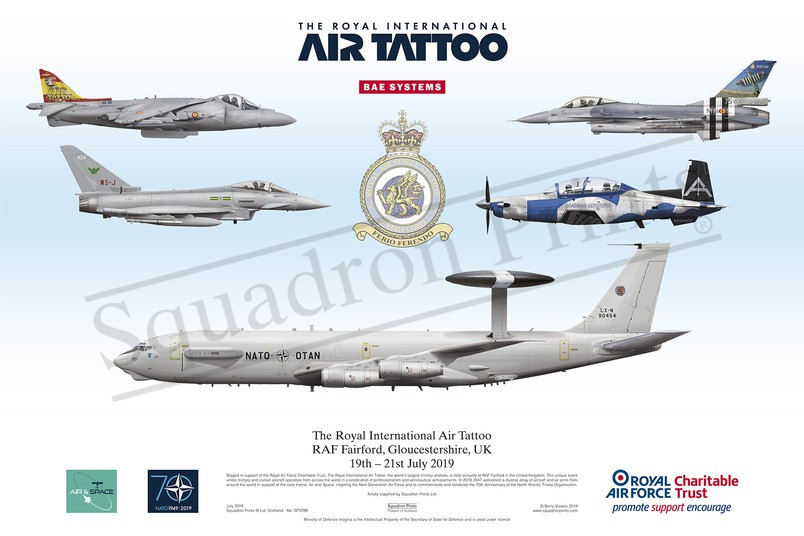 SALE RIAT 2019 Print EAV-8B+, F-16BM, TyphoonFGR4, T-6, E-3A 