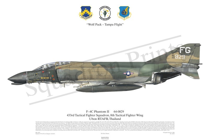 F-4C PHANTOM 433rd TACTICAL FIGHTER SQUADRON  BOOKMARK 