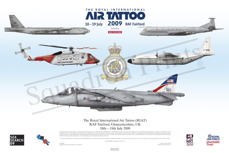 SALE RIAT 2009 Print B-52, Nimrod, S92, L-100, Harrier