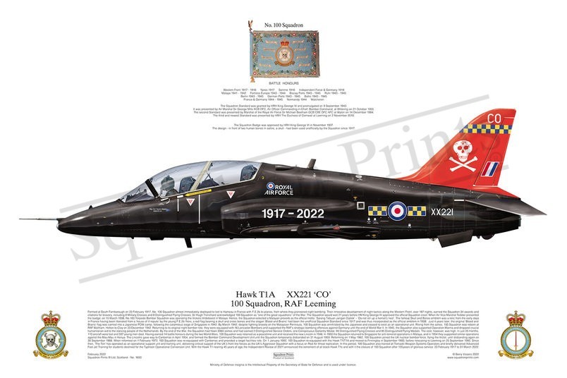 100 Sqn Hawk T1 Squadron Print 100 Sqn Hawk T1 Squadron Print