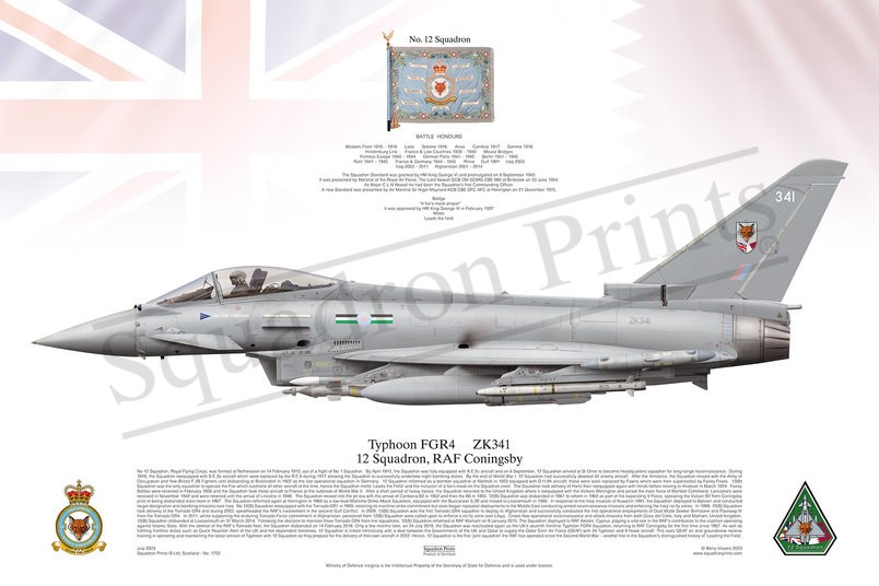 12 Sqn Typhoon FGR4 print 12 Sqn Typhoon FGR4 print