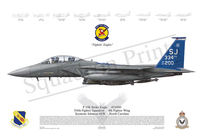 334 FS F-15E Strike Eagle print - Print | Squadron Prints