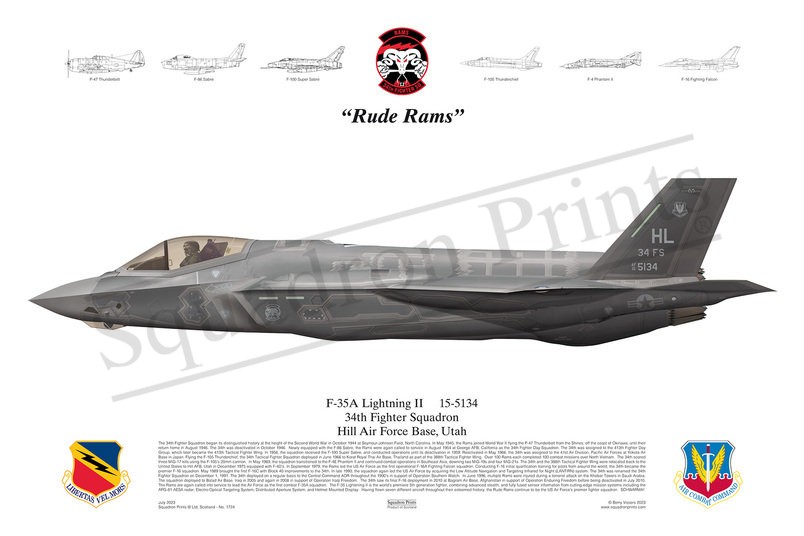 34 FS, F-35A Lightning II print