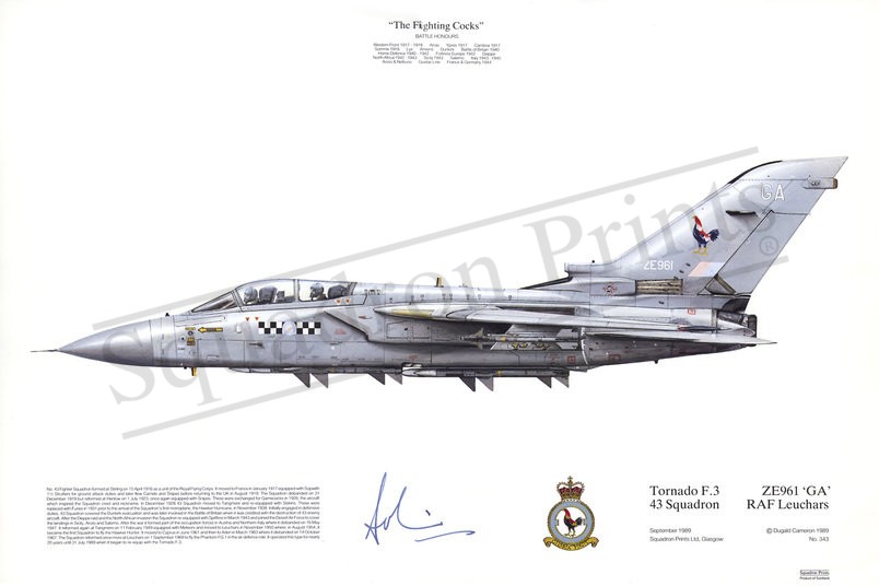 43 Squadron Tornado F3 Signed 