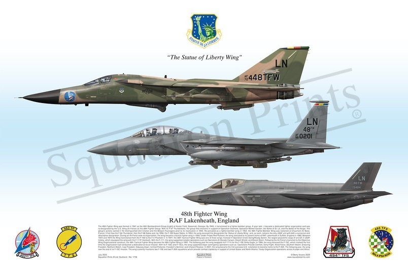 48th FW F-35A, F-15E and F-111F print 48th FW F-35A, F-15E and F-111F print