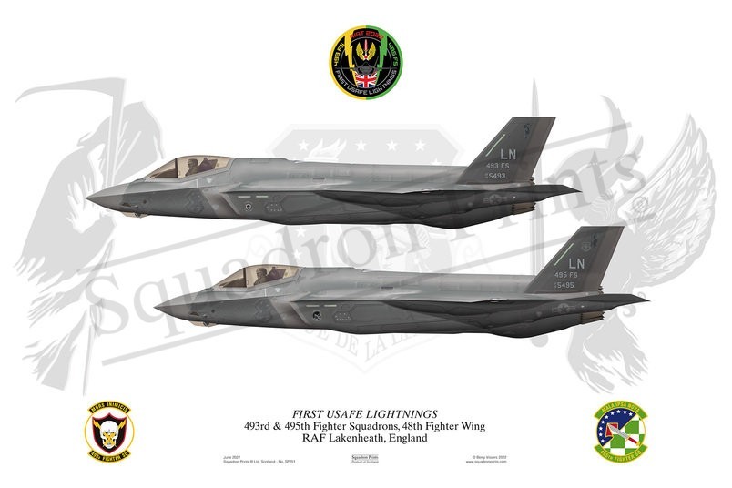 48th FW First USAFE Lightnings print