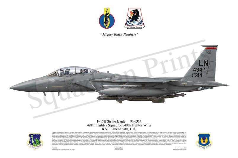 494th FS F-15E Strike Eagle print