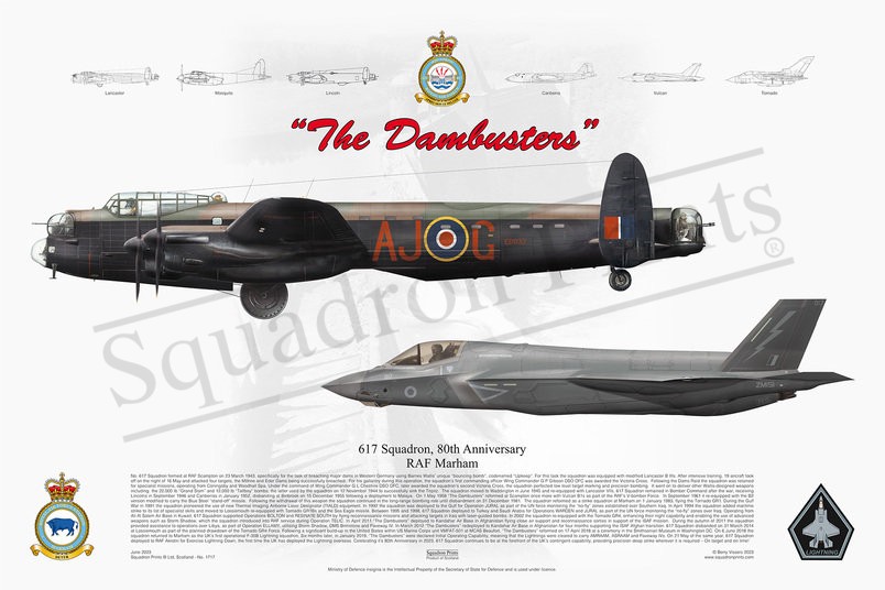 617 Squadron Lancaster and F-35B Lightning print