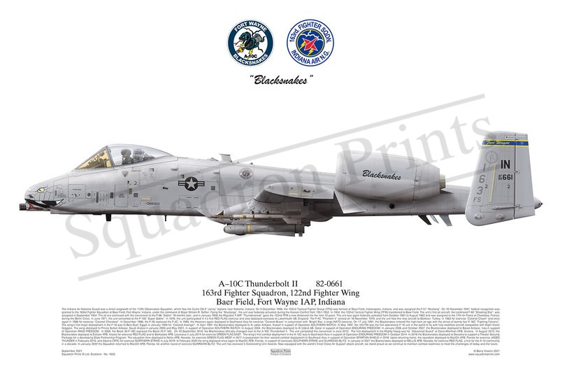 A-10C Thunderbolt II, 163th FS Squadron Print