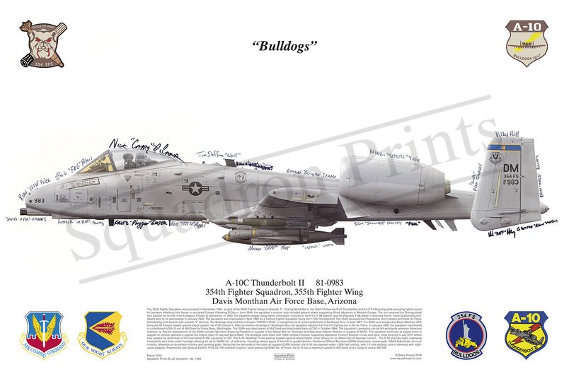 A-10C Thunderbolt II Signed Bulldogs Print