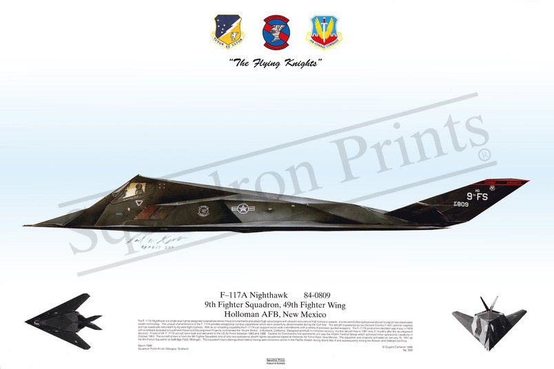 F-117A Nighthawk 9FS Signed Print
