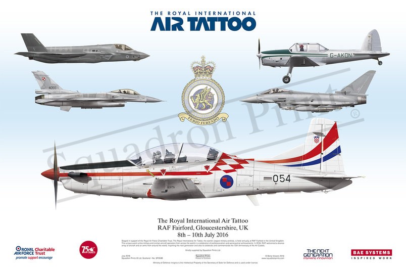 SALE RIAT 2016 Print F-35B, F-16C, DHC-1, Typhoon, PC-9M