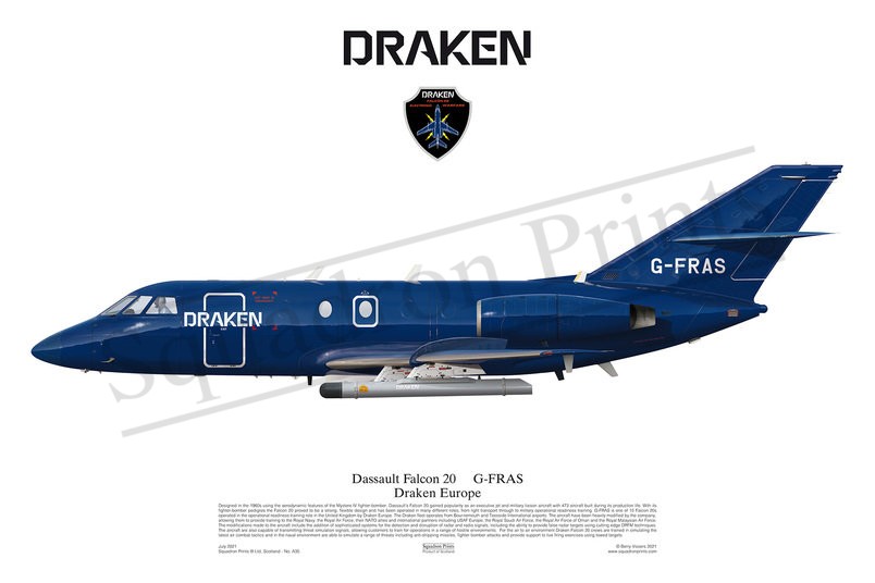 Dassault Falcon DA20 print Draken Europe