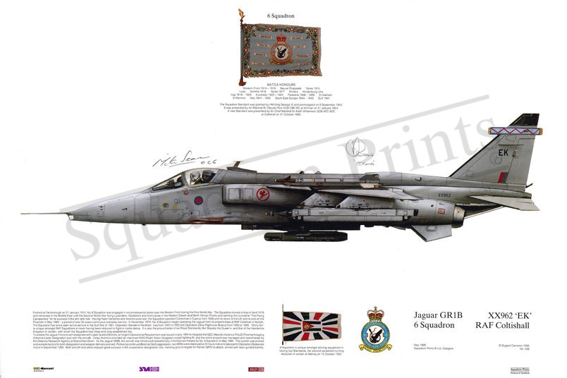 RAF Jaguar GR1B Signed Print