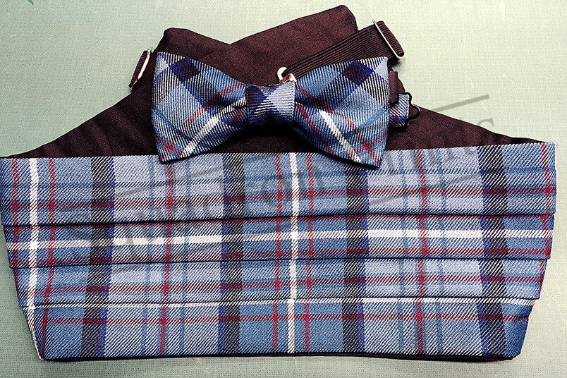 RAF Tartan Cummerbund and Bow Tie Set