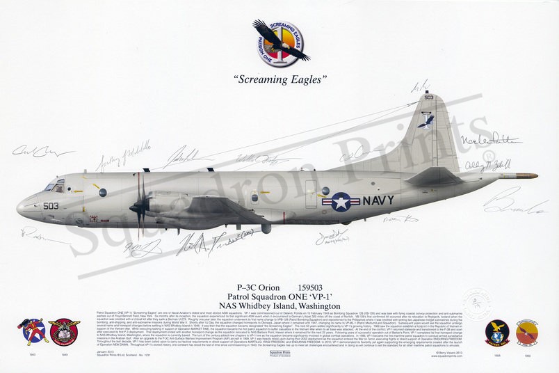 SALE P-3C VP-1 Orion Signed Print