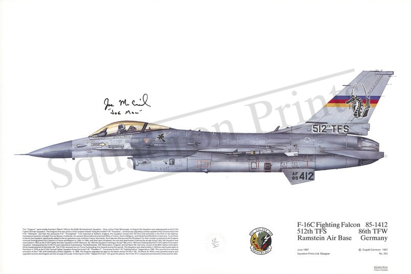 Signed F-16 Fighting Falcon Nellis 'Crash'