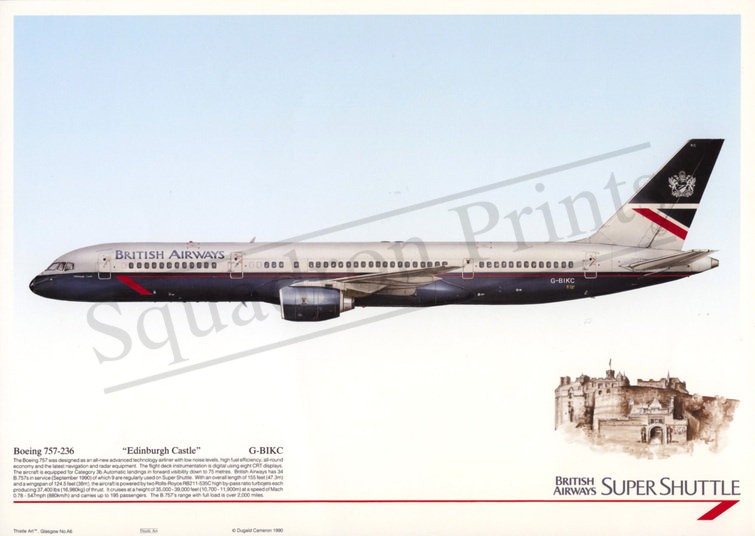 Small British Airways 757 Print