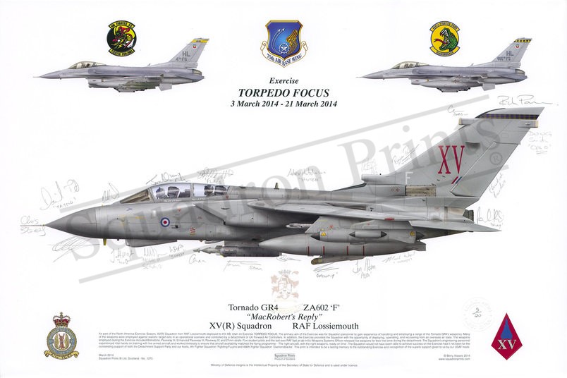 Tornado GR4 Ex Torpedo Focus 2014 Signed Tornado GR4 Ex Torpedo Focus 2014 Signed