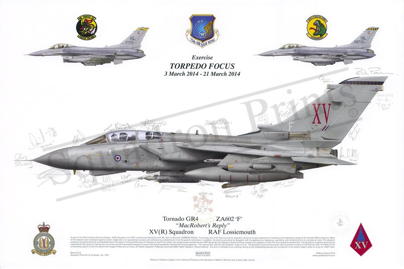 Tornado GR4 Ex Torpedo Focus 2014 Signed