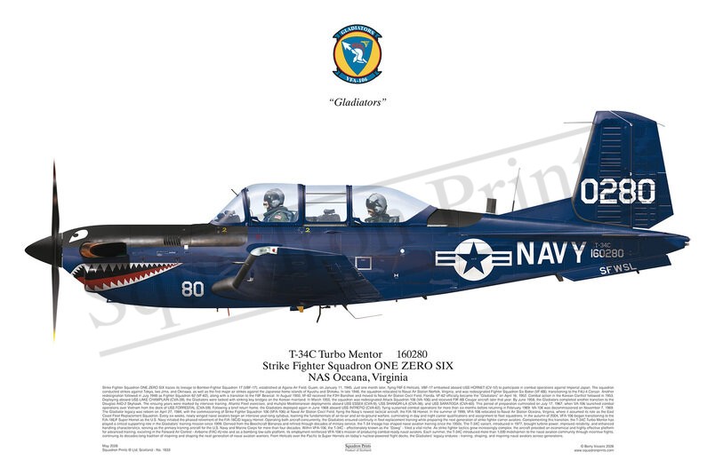 VFA-106, T-34C Turbo Mentor print